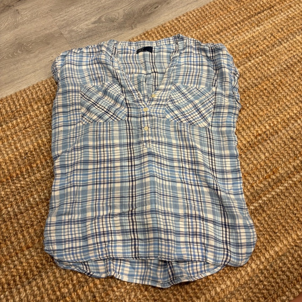GAP Blue Plaid Women's Blouse